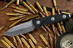 Microtech Socom Alpha Mini Fixed Blade Knife Black G10 3.75" Tanto Stonewash 114M-10