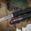 Microtech Ultratech Tri Grip Hellhound OTF Automatic Knife Black Cherry Hardware 3.4" Stonewash 119T-10BCEKS (EKnives EKclusive) -Best Knifes Shop 119T 10 BCEKS 52423.1687819004