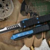 Microtech Ultratech Tri Grip Hellhound OTF Automatic Knife Patriot Blue Hardware 3.4" Black Two Tone 119T-1PBEKS (EKnives EKclusive) -Best Knifes Shop 119T 1 PBEKS 07442.1687818918