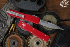 Microtech Ultratech Red OTF Automatic 3.4" Bayonet Stonewash 120-10RD -Best Knifes Shop 120 10 RD 26789.1668283513