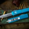 Microtech Ultratech Turquoise OTF Automatic 3.4" Bayonet Stonewash 120-10TQ -Best Knifes Shop 120 10 TQ 12066.1687447405