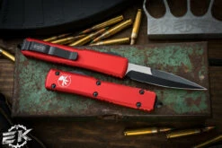 Microtech Ultratech OTF Automatic Knife Red 3" Bayonet Black 120-1RD -Best Knifes Shop 120 1 RD 80330.1681985091