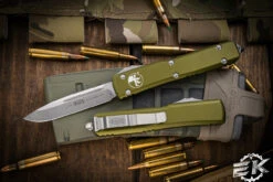 Microtech Ultratech OTF Automatic Knife OD Green 3.4" Drop Point Stonewash 121-10OD