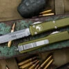 Microtech Ultratech OTF Automatic Knife OD Green 3.4" Drop Point Stonewash Serrated 121-11OD -Best Knifes Shop 121 11 OD 2 25822.1684963345