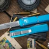 Microtech Ultratech OTF Automatic Knife Turquoise 3.4" Drop Point Stonewash Serrated 121-11TQ 2 Microtech Ultratech OTF Automatic Knife Turquoise 3.4" Drop Point Stonewash Serrated 121-11TQ -Best Knifes Shop 121 11 TQ 2 62795.1691431501