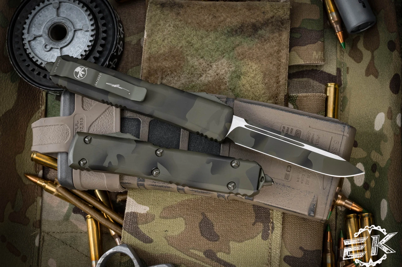 Microtech Ultratech OD Green Camo OTF Automatic Knife 3.4" Drop Point 121-1OCS 4 Microtech Ultratech OD Green Camo OTF Automatic Knife 3.4" Drop Point 121-1OCS - Image 2