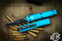 Microtech Ultratech Turquoise OTF Automatic 3.4" Drop Point Black 121-1TQ