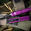 Microtech Ultratech OTF Automatic Knife Violet 3.4" Drop Point Black 121-1VI