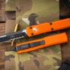 Microtech Ultratech OTF Automatic Knife Orange 3.4" Drop Point Black Serrated 121-2OR