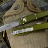 Microtech Ultratech OTF Automatic Knife OD Green 3.4" Satin Drop Point 121-4OD -Best Knifes Shop 121 4 OD 72686.1666613246