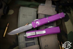Microtech Ultratech Violet OTF Knife 3.4" S/E Drop Point Satin 121-4VI