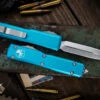 Microtech Ultratech OTF Automatic Knife Turquoise 3.4" Dagger Stonewash 122-10TQ -Best Knifes Shop 122 10 TQ 2 58590.1691053800