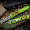 Microtech ZombieTech Ultratech Green/Red 3.4" Dagger Stonewash 122-10 Z -Best Knifes Shop 122 10 Z 45754.1671239157