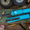 Microtech Ultratech OTF Automatic Knife Turquoise 3.4" Dagger Black Serrated 122-3TQ -Best Knifes Shop 122 3 TQ 95144.1691436385