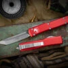 Microtech Ultratech OTF Automatic Knife Red 3.4" Tanto Stonewash 123-10RD -Best Knifes Shop 123 10 RD 87765.1670547715