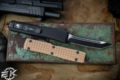 Microtech Ultratech OTF Knife Frag Tan G10 3.4" Tanto Black 123-1FRGTTAS -Best Knifes Shop 123 1 FRGTTAS 17862.1686174812