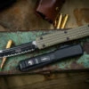 Microtech Ultratech OTF Knife Frag OD Green G10 3.4" Tanto Black Serrated 123-3FRGTODS -Best Knifes Shop 123 3 FRGTODS 2 44560.1687365290