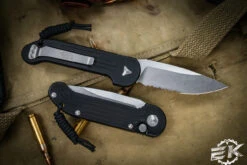 Microtech LUDT Automatic Folding Knife 3.4" Black Stonewash Serrated 135-11 -Best Knifes Shop 135 11 13058.1687310158