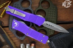 Microtech Troodon Purple OTF Automatic Knife Black 3" Dagger Stonewash 138-10PU -Best Knifes Shop 138 10 PU 41021.1667663225