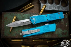 Microtech Troodon OTF Automatic Knife Turquoise 3" Dagger Stonewash 138-10TQ