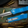 Microtech Troodon Blue OTF Automatic Knife D/E 3" Dagger Satin 138-4BL -Best Knifes Shop 138 4 BL 29301.1684243764