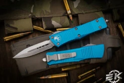 Microtech Troodon OTF Automatic Knife Turquoise 3" Dagger Satin 138-4TQ