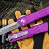 Microtech Combat Troodon OTF Automatic Violet 3.8" Dagger Serrated Stonewash 142-12VI