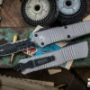 Microtech Combat Troodon OTF Automatic Knife Gray Aluminum 3.8" Dagger Black Serrated 142-2TG -Best Knifes Shop 142 2 TG 98770.1691439803
