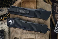 Microtech Combat Troodon OTF Automatic Knife Black 3.8" Drop Point Black 143-1T -Best Knifes Shop 143 1 T Closed 33383.1665010650