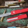 Microtech UTX-70 OTF Automatic Knife Red 2.4" Dagger Apocalyptic Stonewash 147-10APRD -Best Knifes Shop 147 10 APRD 60932.1689622440