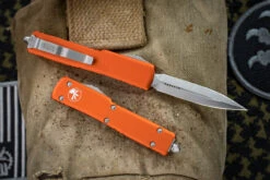 Microtech UTX-70 OTF Automatic Knife Orange 2.4" Dagger Stonewash 147-10OR -Best Knifes Shop 147 10 OR 47723.1665072776