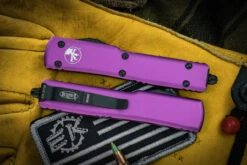 Microtech UTX-70 OTF Automatic Knife Violet 2.4" Dagger Black 147-1VI -Best Knifes Shop 147 1 VI Closed 34986.1663875147