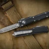 Microtech UTX-70 OTF Automatic Knife Distressed Black 2.4" Dagger Double Full Serrated Stonewash 147-D12DBK -Best Knifes Shop 147 D12 DBK 2 71530.1678166495