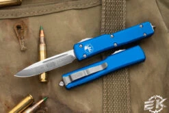 Microtech UTX-70 OTF Automatic Knife Blue 2.4" Drop Point Satin 148-4BL