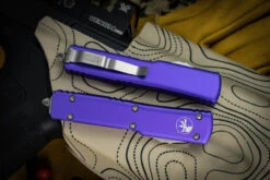 Microtech UTX-70 OTF Automatic Knife Purple 2.4" Drop Point Satin 148-4PU -Best Knifes Shop 148 4 Closed 32283.1663878097