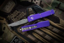 Microtech UTX-70 OTF Automatic Knife Purple 2.4" Tanto Stonewash 149-10PU