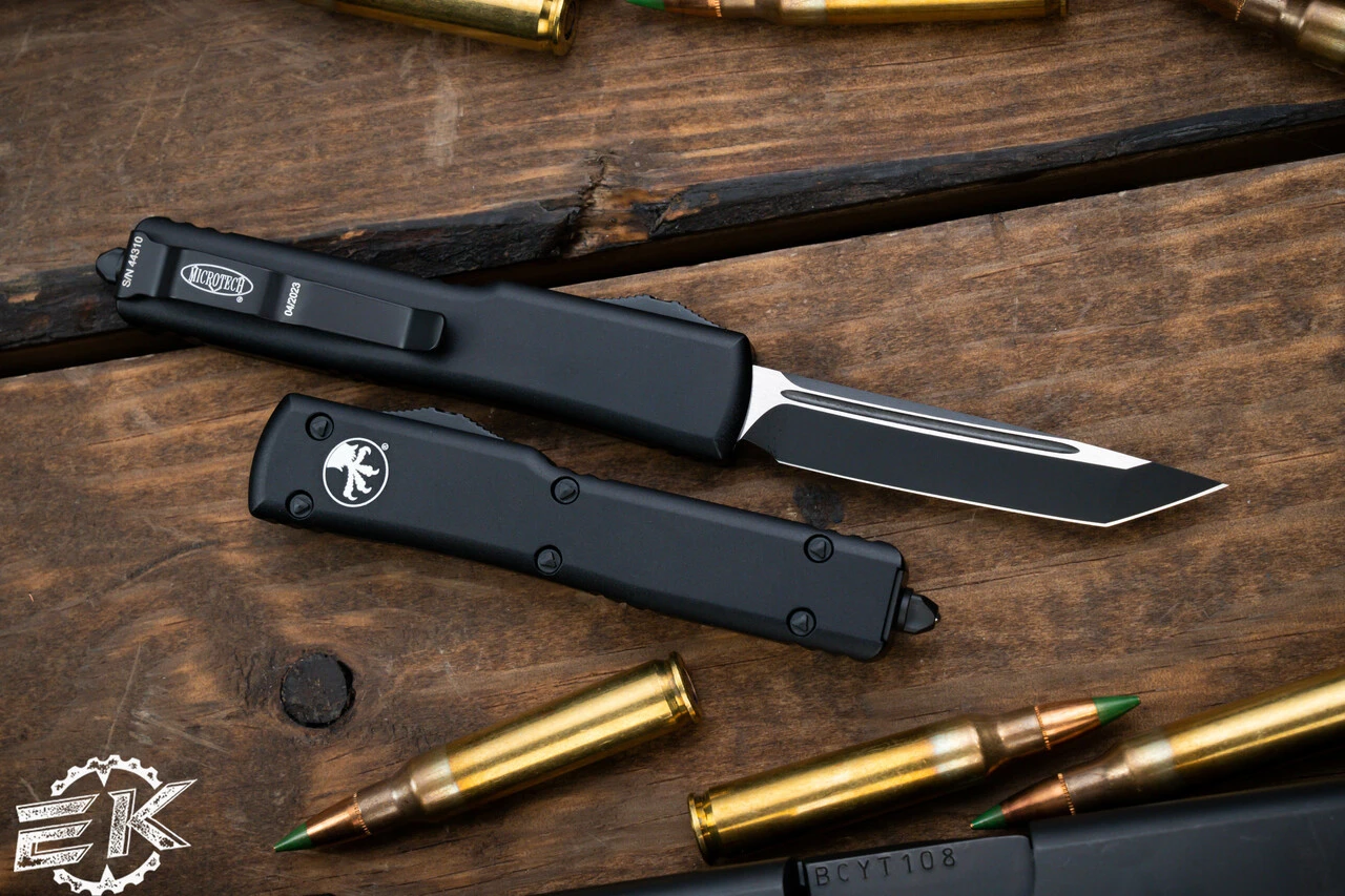 Microtech UTX-70 OTF Automatic Knife 2.4" Tanto Black Tactical 149-1T 4 Microtech UTX-70 OTF Automatic Knife 2.4" Tanto Black Tactical 149-1T - Image 2