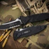 Microtech Socom Elite Manual Folding Knife 4" Clip-Point Black Serrated 160-2T