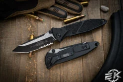 Microtech Socom Elite Manual Folding Knife 4" Tanto Black Serrated 161-2T