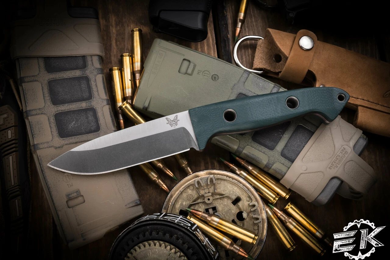 Benchmade 162 Sibert Bushcraft Fixed Blade Knife Green G10 4.43" Satin 162 3 Benchmade 162 Sibert Bushcraft Fixed Blade Knife Green G10 4.43" Satin 162