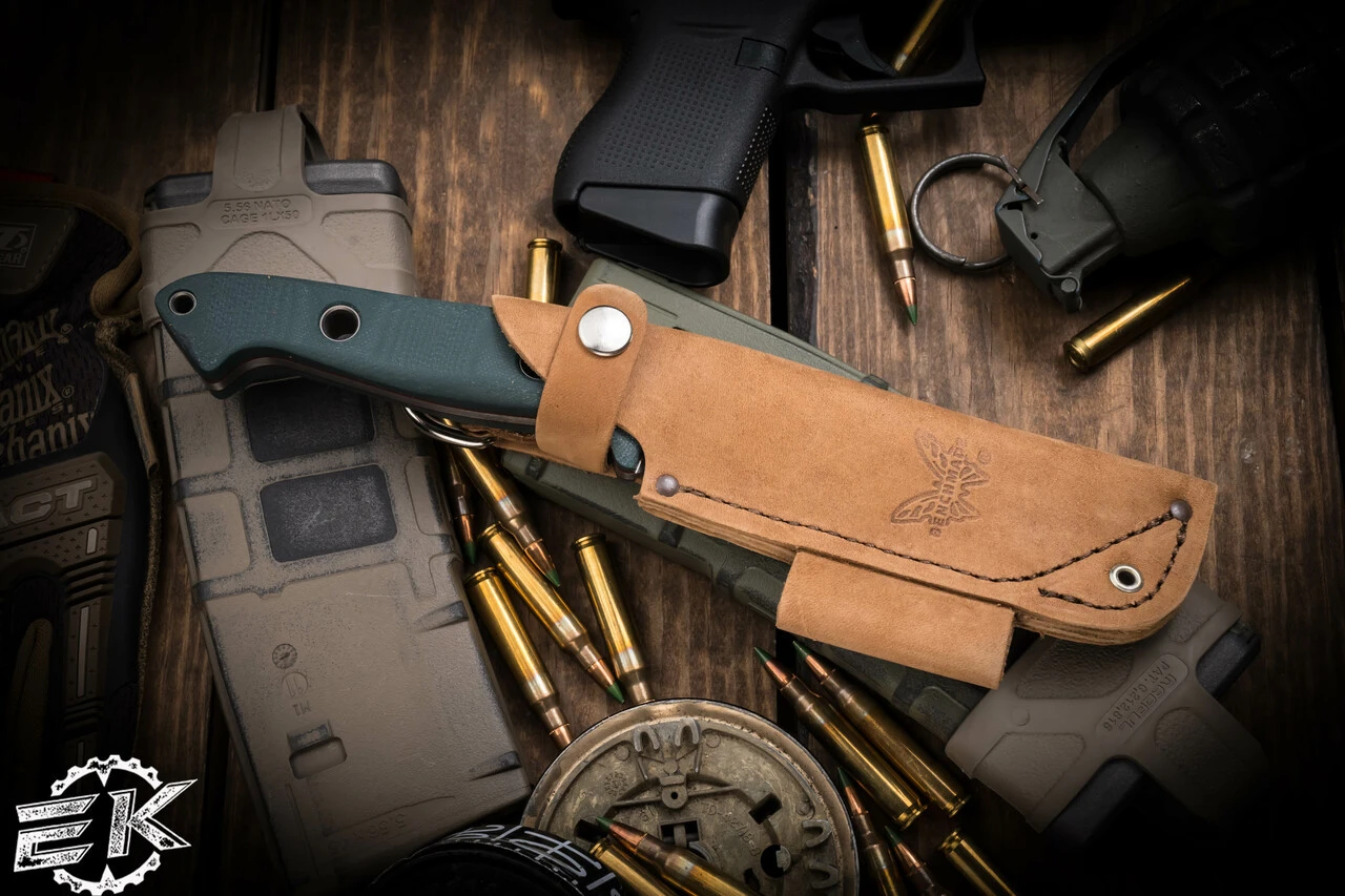 Benchmade 162 Sibert Bushcraft Fixed Blade Knife Green G10 4.43" Satin 162 6 Benchmade 162 Sibert Bushcraft Fixed Blade Knife Green G10 4.43" Satin 162 - Image 4