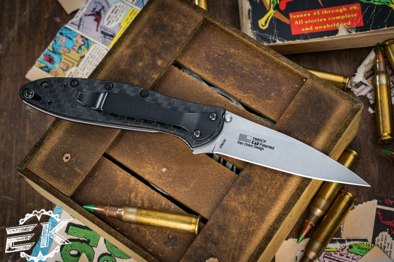 Kershaw Leek Assisted Knife Carbon Fiber 3" Stonewash 1660CF 4 Kershaw Leek Assisted Knife Carbon Fiber 3" Stonewash 1660CF - Image 2
