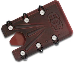 EOS Wallet 2.0 Titanium Red Battleworn Money Clip Holds 25 Cards