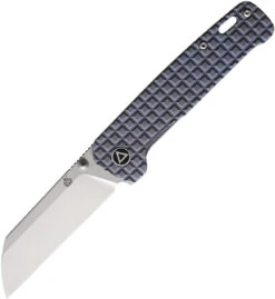 QSP Penguin Folding Knife Titanium Blue Frag 3.1" Satin Sheepsfoot QS130-RFRG1