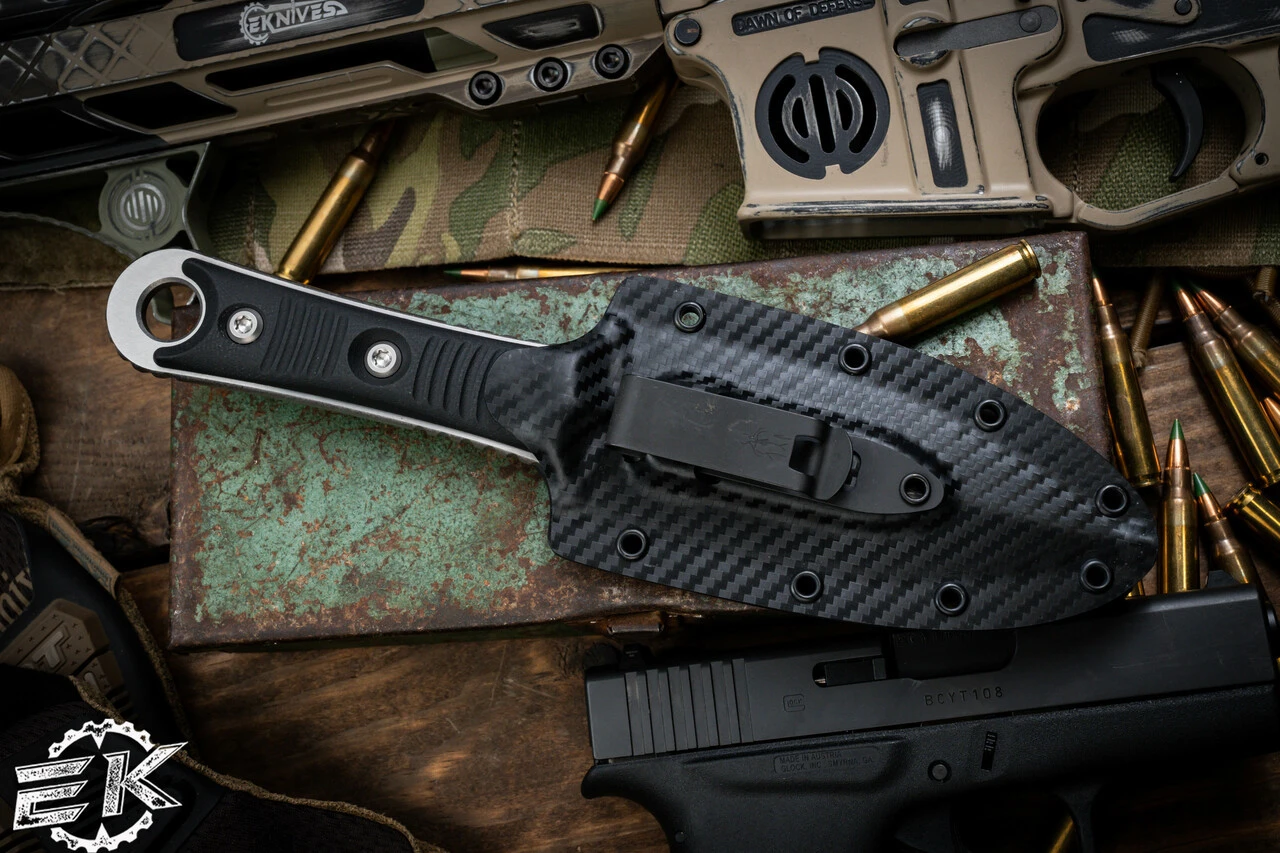 Microtech/Borka Blades SBD Fixed Blade Knife Black G10 4.3" Dagger Stonewash 201-10 6 Microtech/Borka Blades SBD Fixed Blade Knife Black G10 4.3" Dagger Stonewash 201-10 - Image 4