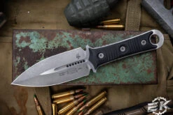 Microtech/Borka Blades SBD Fixed Blade Knife Black G10 4.3" Dagger Apocalyptic Stonewash 201-10AP