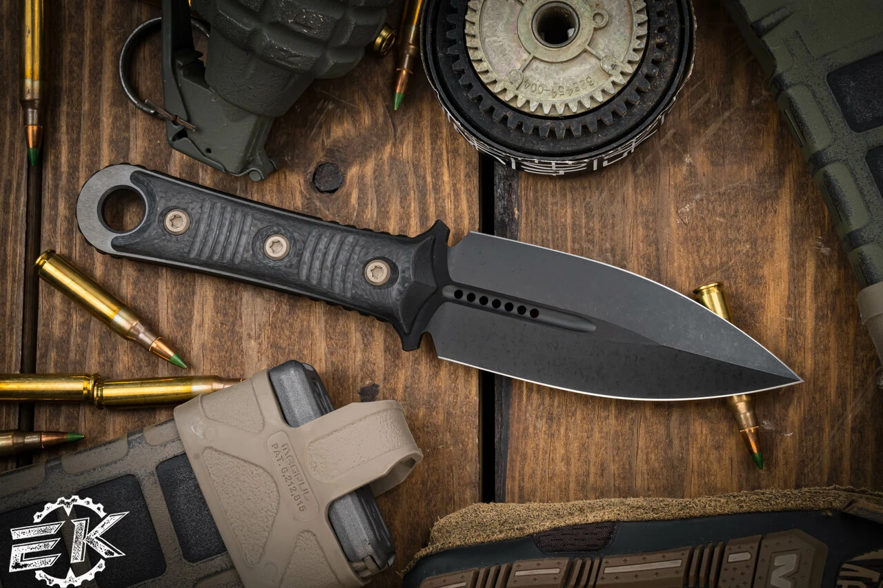 Microtech/Borka Blades SBD Fixed Blade Knife Carbon Fiber 4.3" DLC Dagger 201-1DLCCFS 4 Microtech/Borka Blades SBD Fixed Blade Knife Carbon Fiber 4.3" DLC Dagger 201-1DLCCFS - Image 2
