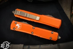 Microtech Ultratech Orange Spartan OTF Automatic Knife 3.4" Bronze 223-13OR -Best Knifes Shop 223 13 OR 3 18464.1677357724