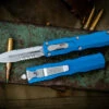 Microtech Dirac OTF Automatic Knife Blue 3" Dagger Stonewash Serrated 225-11BL -Best Knifes Shop 225 11 BL 69299.1691445299
