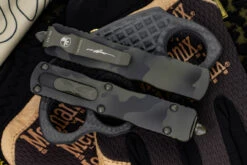 Microtech Dirac OD Green Camo Cerakote OTF Automatic Knife 3" Dagger Serrated 225-3OCS -Best Knifes Shop 225 3 OCS Closed 07163.1668283986
